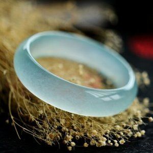 100% Authentic Icy Grade A Jadeite Jade Bangle Bracelet 57mm NWT